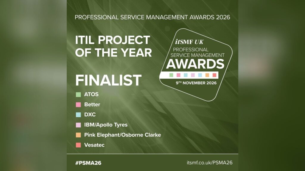 Pink Elephant and Osborne Clarke named ITIL Project of the Year finalists